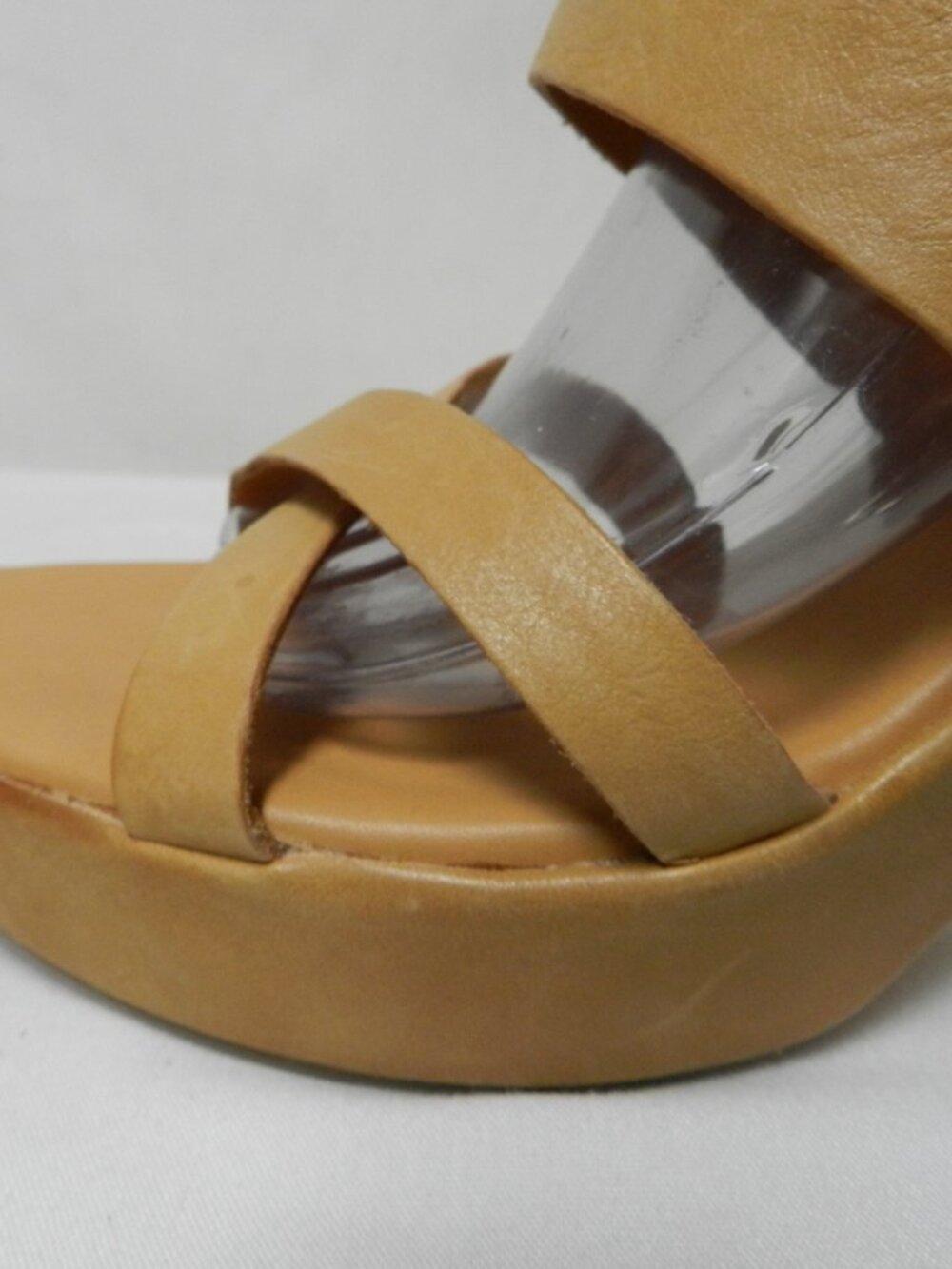 Kork Ease Leather back tie lace wedge platform heels sandals taupe Size Sz 10 - Picture 8 of 16